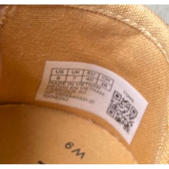 Toms Womens Yellow Embroidered Semi-sheer Slip-On Shoes Casual Boho Cottagecore - Picture 5 of 10